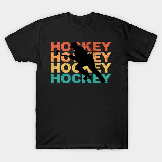 Retro Hockey Gift For Hockey Players T-Shirt by DragonTees